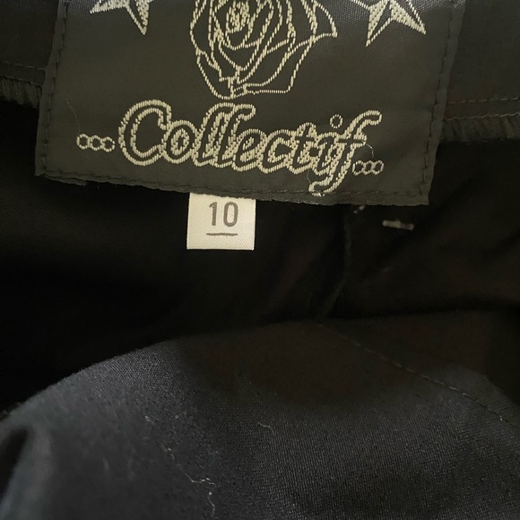 Collectif Retro Sailor Halter Rockabilly Straight Pencil Pin Up Black Dress 10 - Picture 3 of 16